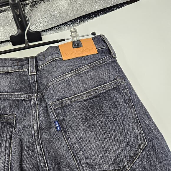 Levi's Made and Crafted Mens Jeans Black Washed Distressed Needle Narrow Size 28 - Picture 4 of 8